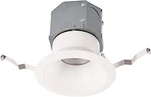 WAC Lighting Pop-in 4in LED Round Recessed Light with Built-in Junction Box 5-CCT Selectable 12W 1,080 Lumens 120V-277V Universal in White