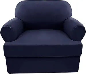KRFOONN 2 Pieces T Cushion Chair Slipcovers with Arms Stretch Sofa Cover Armchair Slipcovers with 1 Individual T Shape Cushion Covers Furniture Protector Couch Covers for Living Room, 15