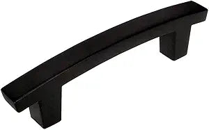 Cosmas 10 Pack 5236FB Flat Black Contemporary Cabinet Hardware Handle Pull - 3-1/2" Inch (89mm) Hole Centers