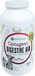 InClover Optagest Natural Digestive Aid, Organic Prebiotics & Enzymes Supplement Powder for Dogs and Cats - Promotes Healthy Stools, Less Gas, Optimal Nutrient Absorption, Intestinal Balance, 10.5oz