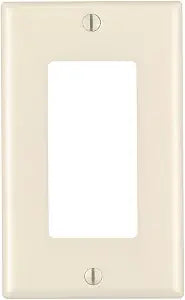 Leviton 1-Gang Standard Size Device Mount Thermoset Decora/GFCI Device Decora Wallplate, 20-Pack, 80401-T, Light Almond