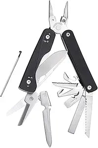 ROXON Flex Titan S805G Multi tool with full size scissors Modular Design and Customizable Tool (Replaceable knife and accessory) 16 tools for Outdoor & Camping
