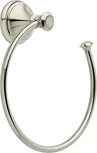 Delta Cassidy (1-Pack) Hand Towel Holder Brilliance Stainless Steel Towel Racks for Bathroom Wall Round Towel Ring Holder for Bath Towel Hanger for Kitchen, Bathroom Accessories 79746-SS