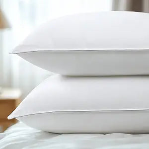 viewstar Bed Pillows Queen/Standard Size Set of 2, Hotel Collection, Down Alternative Firm Pillow for Side, Back or Stomach Sleepers, White-Firm