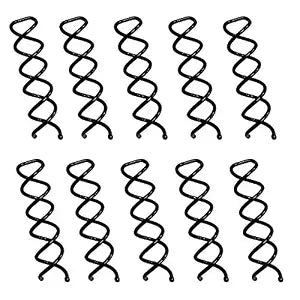 10PCS Spiral Hair Pins, Non-Scratch Ball Tips Screw Pins for DIY Hair Style (Black)