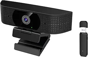 1080P Wireless Webcam for PC, Webcam with Noise-reducing Mic, 92Â°FOVï¼Œ360Â° Rotation, Plug and Play, Wireless Camera Works with Skype, Zoom for Conference meetings, video calls (No Battery Version)