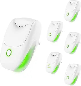 Plug in Air Ionizers, 6 Pack Two-Speed Quiet Negative Ion Air Purifier, Mini Air Fresheners for Home, Bedroom, Office, Kitchen, Portable Odor Eliminator for Dust, Smoke, Pet Smell (6pcs)