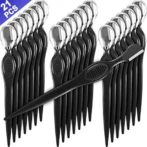 Mudder 21 Pcs Eyebrow Razor Face Trimmer Cover,Black