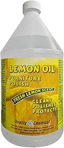 Quality Chemical Lemon Oil Furniture Polish - Finest Blend of Lemon Oils, Waxes & Moisturizers & UV Protection - Wood Cleaner and Polish for Wood Furniture, Cabinets & More - 128 oz (Pack of 1)