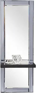Howard Elliott Collection George Oval Matte White Wall Mirror, Bevelled Hanging Wood Framed Vanity Mirrors for Home Decor, Living Room, Bathroom, Bedroom, or Hallway, 25 x 33 Inch