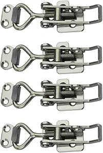 4 Pack Adjustable Buckle Cabinet Boxes Lever Handle Toggle Catch Latch Lock (2S-4,Range:97-123mm)