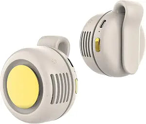 Clip On Mini Bladeless Fan - Portable 3-Speed Personal Fan with USB-C, for Waist, Bag & Neck (White)