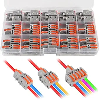 AITRIP 26PCS Lever Wire Connectors, 1 in 2 Out &1 in 3 Out &1 in 5 Out Quick Wire Connectors, Electrical Lever Nuts Wire Connectors Push-in Conductor Terminal Block AWG 28-12