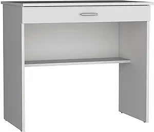 Tuhome Home Writing Desk with Open Storage Top Shelf, Spacious Work Surface, Full-Width Drawer, Compact 31-Inch Computer Desk for Small Spaces, Modern Functional Design for Home Offices