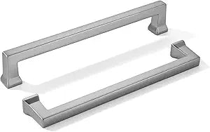 khtumeware 10 Pack 6inch(152mm) Hole Center Brushed Nickel Cabinet Pulls Heavy-Duty Satin Nickel Solid Cabinet Hardware Pulls for Kitchens, bathrooms and Dresser Handle