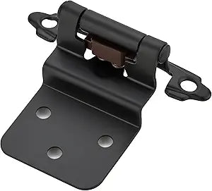 30 Pack (15 Pairs) 3/8 Inch Inset Cabinet Hinges, Self-Closing Face Mount Hinges with Door Bumpers, Matte Black for Kitchen Cabinets, Bathroom Vanities, Furniture Doors