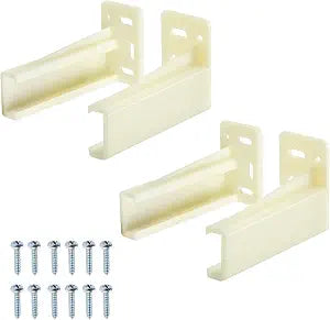 2 Pair Drawer Slide Socket Cabinet Hardware, Rear Drawer Track Socket for 0.86 Inch Drawer Slides, Plastic Rv Drawer Parts Cabinet Mounting Back Plates Brackets, C-Shaped