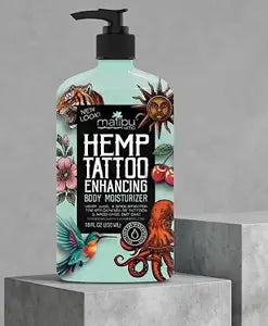 Malibu Hemp Tan Tattoo Enhancing Body Moisturizing Lotion, 18 fl. oz.
