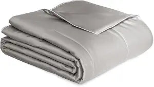 THXSILK All-Season Mulberry Silk Comforter & Blanket, 100% Pure Natural Silk Filling, Lightweight Soft Bed Cover for Bedroom, Sofa, Camping, Cozy Machine Washable Luxury Bedding(Queen 90"x90", Grey)