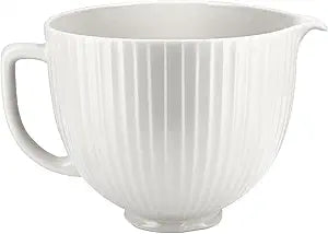 KitchenAid 5 Quart Ceramic Bowl for all 4.5-5 Quart Tilt-Head Stand Mixers KSM2CB5PCC, Classic Column