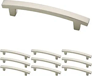 Franklin Brass (10-Pack)  Brushed Nickel Cabinet Handles, 4 Inch Hole Center, Pulls for Drawers, Kitchen Cabinet Door, Dressers | Pierce