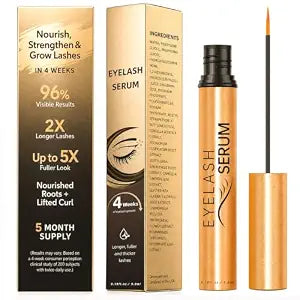 Lash Serum for Eyelash Growth with W-Peptide & 7 Botanicals, Eyelash Growth Serum for Fuller, Longer Lashes, Hormone-Free & Gentle for Sensitive Eyes 5.9 mL
