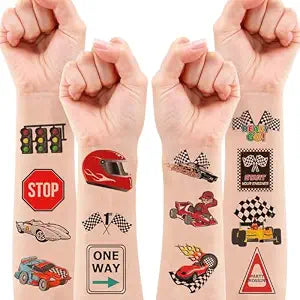 60 PCS Race Car Temporary Tattoos for Kids - Pre-cut