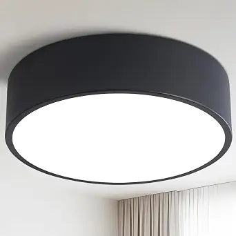 Dimmable Modern Black Flush Mount LED Ceiling Light Fixture,11.8 in
