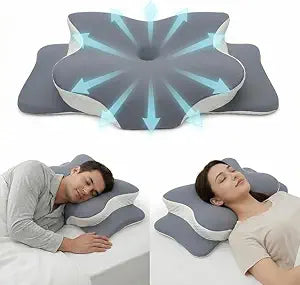 Cervical Neck Pillow for Pain Relief, Ergonomic Contoured Pillow for Side and Back Sleepers, Orthopedic Neck Support Pillow for Sleeping
