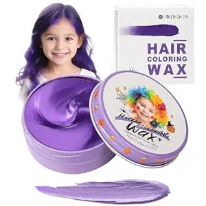Temporary Purple Hair Color Wax for Kids, Women Men Colored Hair Styling Mud, Washable Style Violet Dye for Girl Boy Teens, DIY Instant Hair Coloring Gel Cream for Cosplay Halloween Children's Day