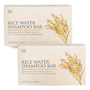mimosu Fermented Rice Water Shampoo Bar - 2-Pack pH Balanced Solid Shampoo