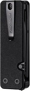 Roxon KS2E Noir Elite D2 Blade 13 in 1 Mini Multi Tool function pocket knife with big scissor, G10 handle and Pocket clip, good for Camping/Backpacking/Emergencies/EDC Multitool (D2 Steel Blade)