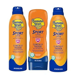 Banana Boat Sport SPF 50 Sunscreen Triple Pack, 8 oz each (Pack of 3)