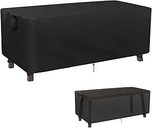Kingling Patio Table Covers, Rectangular Outdoor Dining Table Cover 60 inch Outdoor Coffee Table Covers Waterproof Heavy Duty Patio Furniture Covers for Outside - 60''L x 35''W x 28''H (Black)