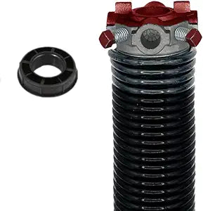 Garage Door Torsion Spring (218 x 1.75 x 26) | 1" Nylon Bushing | Right Hand Wound Replacement (Left Side) (Cone Color: Red)