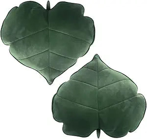Teieas 2Pcs Leaf Shaped Throw Pillows Cute Novelty Plant Plush Cushion Backrest Pillow Home Decoration for Car, Bedroom, Sofa, Couch, Living Room, 19.7in/50CM