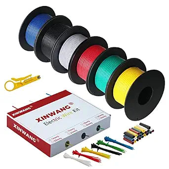 XINWANG 20 AWG Silicone Wire Kit, Tinned Copper, 6 Colors, 20 ft Each