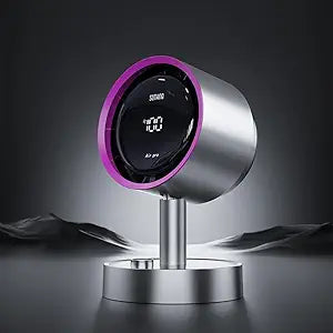 SOTHING Desk Fan with Built-in Filter, 120┬░ Oscillating Air Circulator Fan with 100 Speeds, Digital Display, USB-C Rechargeable, Quiet Small Table Fan for Bedroom, Office, Dorm, Home Γ Silver