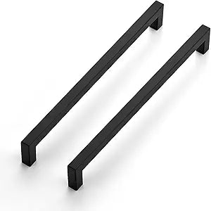 Ravinte 18 Pack 10 Inch Square Cabinet Handles - Matte Black Pulls for Kitchen Drawers and Cabinets - Hardware for Cupboards