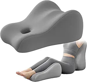 Natural Latex Wedge Pillow Ergonomic Support Cushion for Back, Waist & Leg Relief - Multi - Functional Body Positioner, Grey