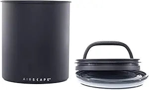 AirScape Planetary Design Kilo Coffee Storage Canister - US Patented Inner Plunger Lid Removes Excess Oxygen - DON'T buy airtight, BUY AIR-LESS - Holds 2.2 lbs Coffee Beans - (Matte Black)