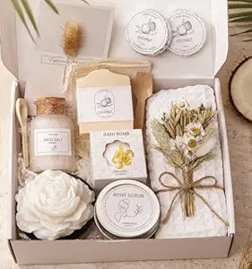 Coconut Spa Gifts for Women - 12pc Self-care Spa Gift Basket