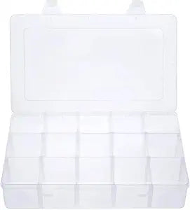 Gospire 15 Large Grids Clear Plastic Box Organizer with Removable Dividers