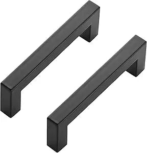 Ravinte 25 Pack Black Cabinet Pulls 4 Inch Square Kitchen Cabinet Handles Matte Black Kitchen Hardware for Drawer Pulls Drawer Handles Come with Screwdriver