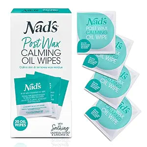 Nad's Post Wax Calming Oil Wipes, After Wax Refill Pack, 20 Ct