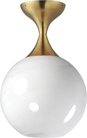 Maxim Lighting Neve 1-Light Flush Mount | Natural Aged Brass Steel Finish | Marble Glass Shade | Transitional Indoor Light Fixture | Ideal for Bedrooms, Hallways & Entryways | 21229MRNAB
