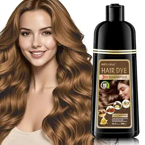 Light Brown Hair Dye Shampoo for Gray Coverage, Hair Color Shampoo 3 IN 1