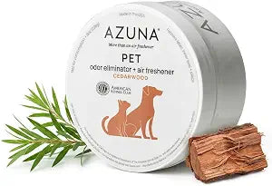 Azuna Pet Odor Eliminator for Strong Odor Gel | Plant Powered Australian Tea Tree Oil | Dog and Cat Room Deodorizer | Child and Pet Safe Air Fresheners for home | Cedarwood Scent | 8oz Pod