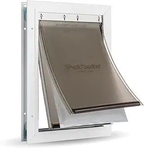 PetSafe Extreme Weather Aluminum Dog Door for Exterior Doors - Energy Efficient - 3 Flaps for Insulation - for Large Dogs