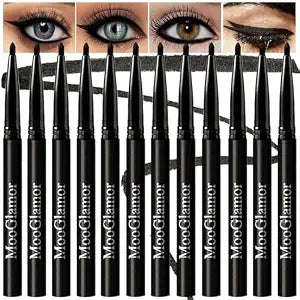 12 Pack Black Gel Eyeliner Pencil Waterproof Retractable Eyeliner
